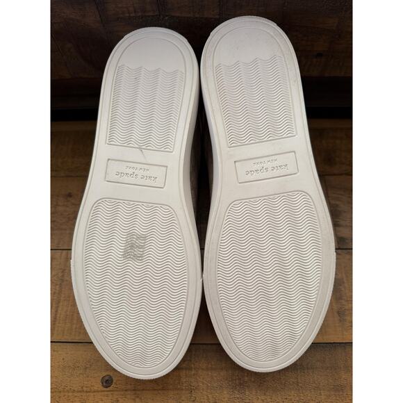 Kate Spade New York Shoes Women's Beige Spade Flower Jacquard Lace Up Sneakers - Picture 7 of 9